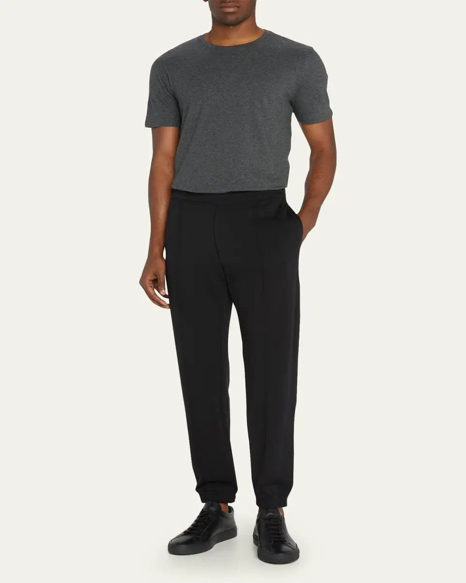 Vince Men's Short-Sleeve Pima Crewneck Jersey T-Shirt, Black | Thumbnail 2 Vince Men's Short-Sleeve Pima Crewneck Jersey T-Shirt, Black | Thumbnail 2
