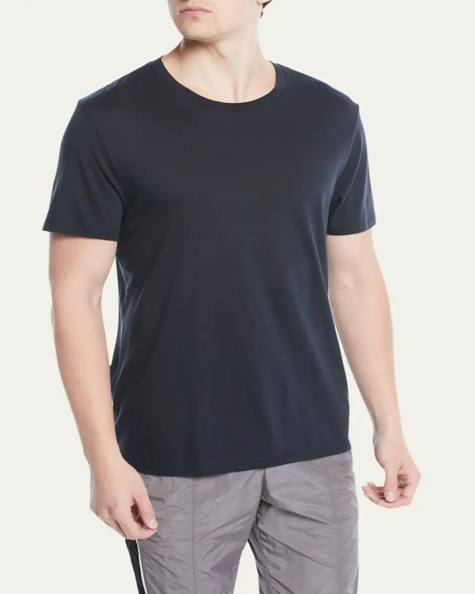 Vince Men's Short-Sleeve Pima Crewneck Jersey T-Shirt, Black | Thumbnail 6 Vince Men's Short-Sleeve Pima Crewneck Jersey T-Shirt, Black | Thumbnail 6