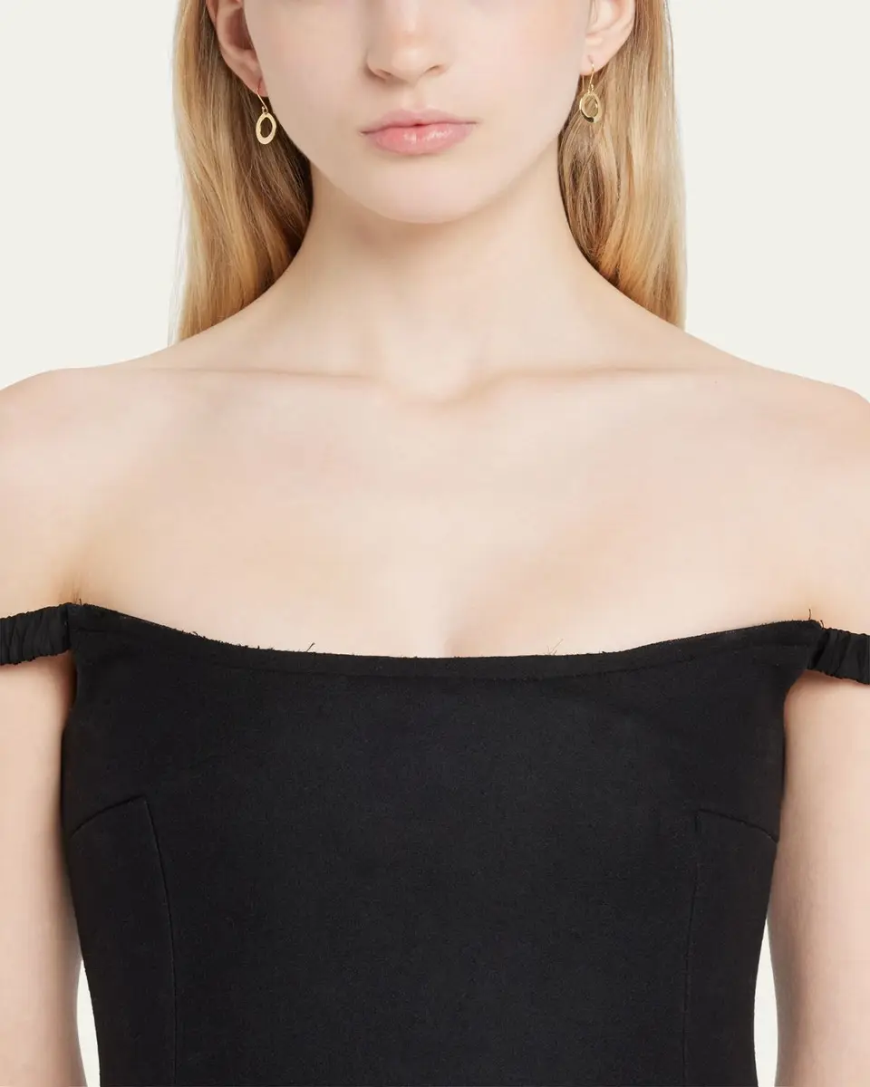 Ippolita Mini Wavy Oval Earrings in 18K Gold | Thumbnail 2