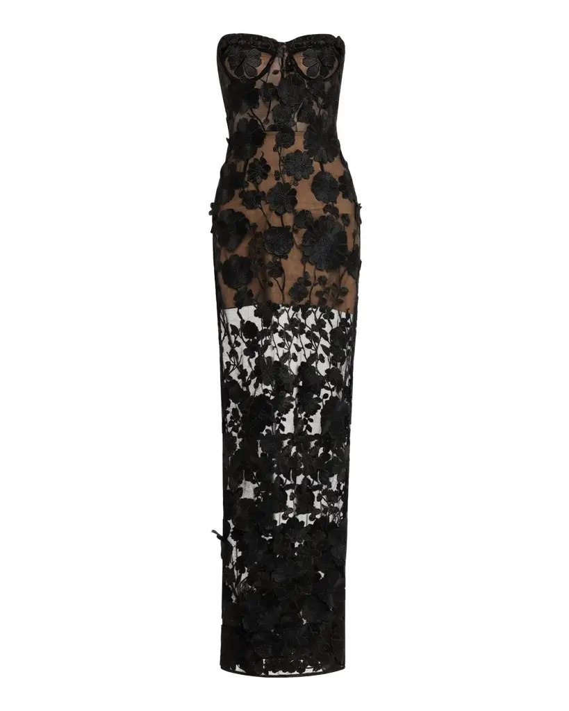 Bronx and Banco Jasmine Strapless Floral Applique Gown | Image 1 Bronx and Banco Jasmine Strapless Floral Applique Gown | Image 1