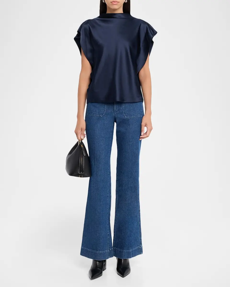 TANYA TAYLOR Adrien Draped Satin Top | Thumbnail 2 TANYA TAYLOR Adrien Draped Satin Top | Thumbnail 2