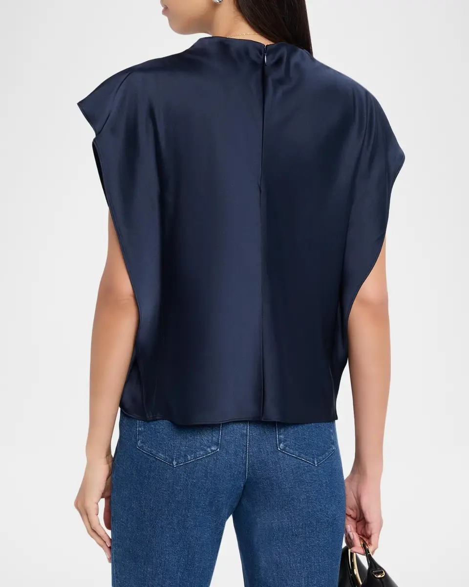 TANYA TAYLOR Adrien Draped Satin Top | Thumbnail 3 TANYA TAYLOR Adrien Draped Satin Top | Thumbnail 3