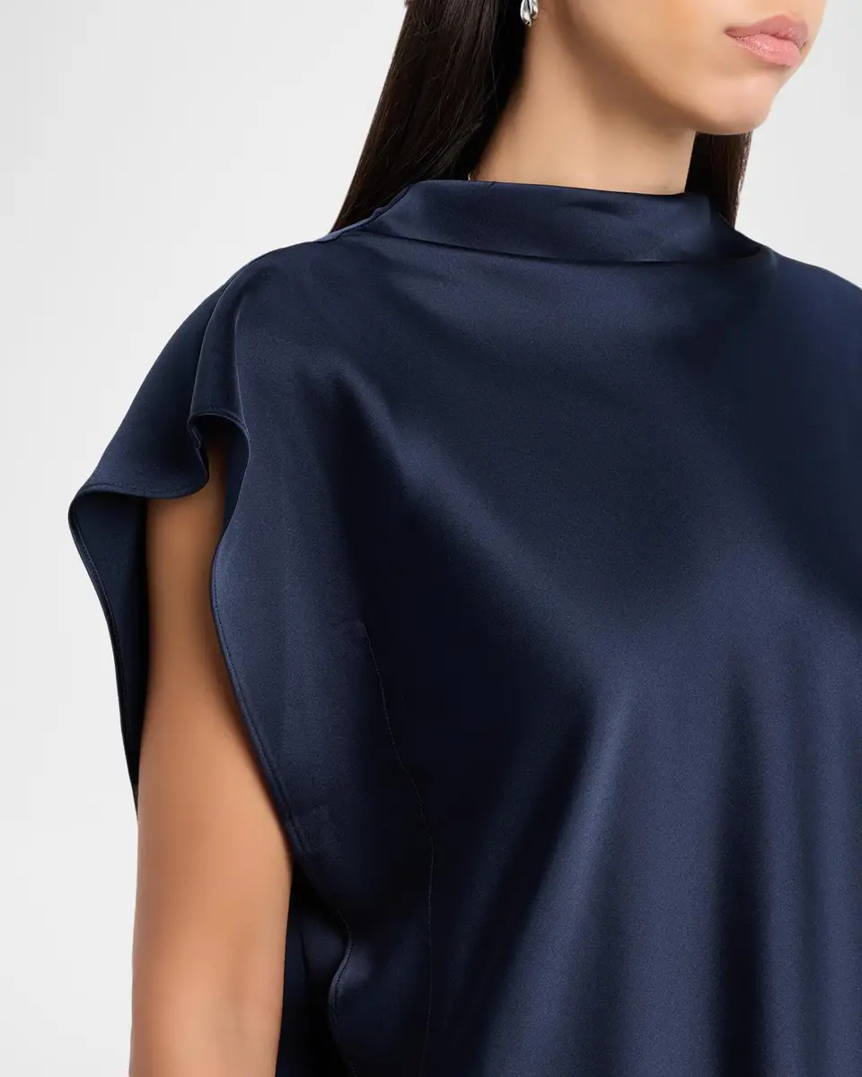 TANYA TAYLOR Adrien Draped Satin Top | Thumbnail 5 TANYA TAYLOR Adrien Draped Satin Top | Thumbnail 5