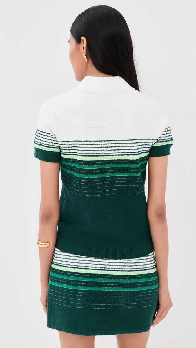 Casablanca Boucle Stripe Polo Shirt | Thumbnail 3 Casablanca Boucle Stripe Polo Shirt | Thumbnail 3