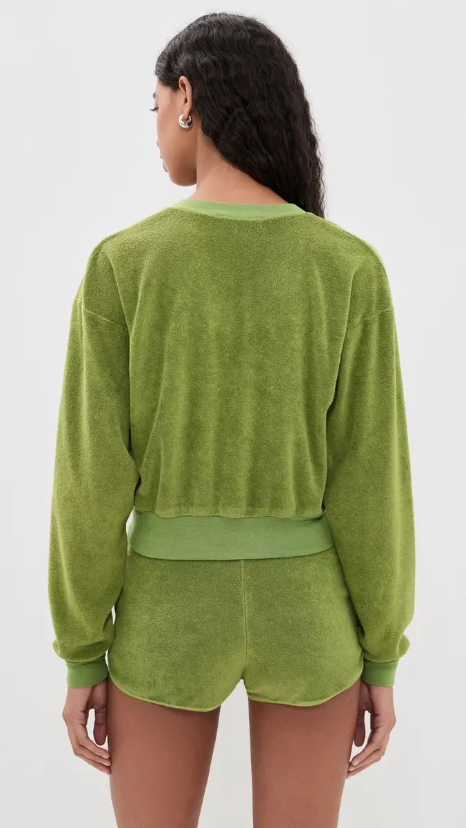 ÉTERNE Cropped V Neck Sweatshirt | Thumbnail 3 ÉTERNE Cropped V Neck Sweatshirt | Thumbnail 3