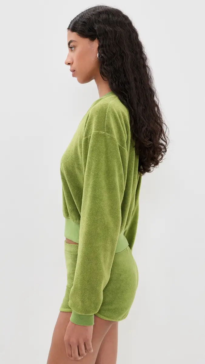 ÉTERNE Cropped V Neck Sweatshirt | Thumbnail 4 ÉTERNE Cropped V Neck Sweatshirt | Thumbnail 4