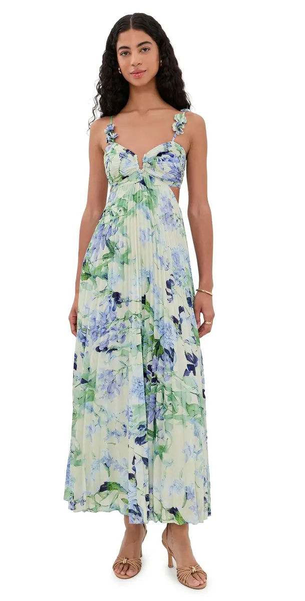 ASTR The Label Emese Dress Green Blue Floral S | Image 1 ASTR The Label Emese Dress Green Blue Floral S | Image 1