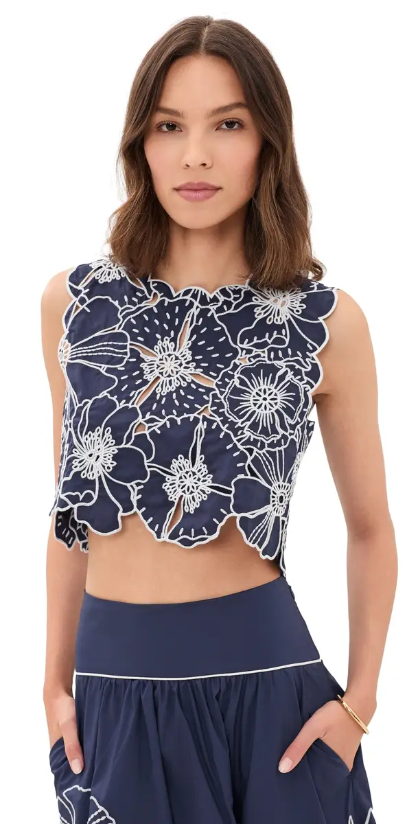 Farm Rio Blue Richelieu Top Blue L | Image 1 Farm Rio Blue Richelieu Top Blue L | Image 1