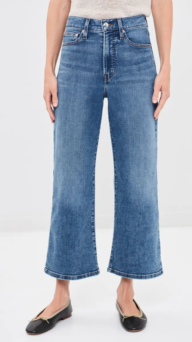 Madewell The Petite Wide Leg Crop Jeans | Thumbnail 2