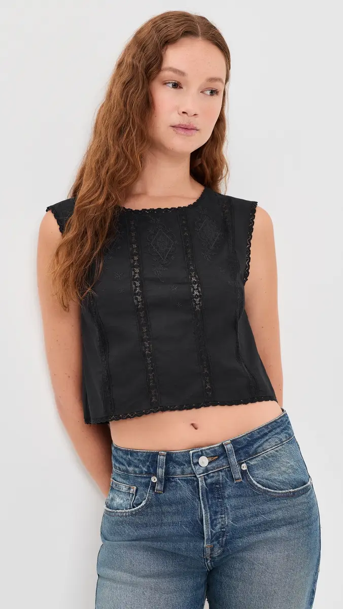Madewell Embroidered Lace-Insert Top | Thumbnail 2 Madewell Embroidered Lace-Insert Top | Thumbnail 2