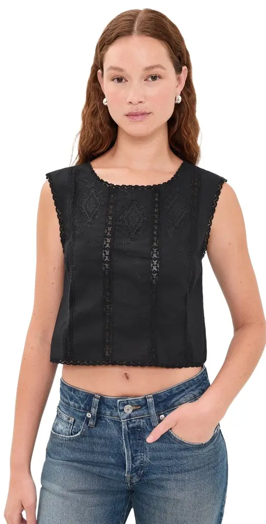Madewell Embroidered Lace-Insert Top | Image 1 Madewell Embroidered Lace-Insert Top | Image 1