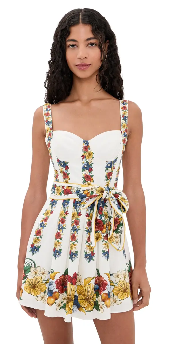 Farm Rio Tropical Mini Dress Tropi Off-White Scarf | Image 1 Farm Rio Tropical Mini Dress Tropi Off-White Scarf | Image 1