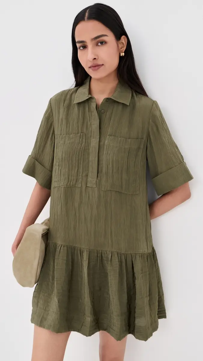 Simkhai Cris Short Sleeve Shirt Dress | Thumbnail 2 Simkhai Cris Short Sleeve Shirt Dress | Thumbnail 2