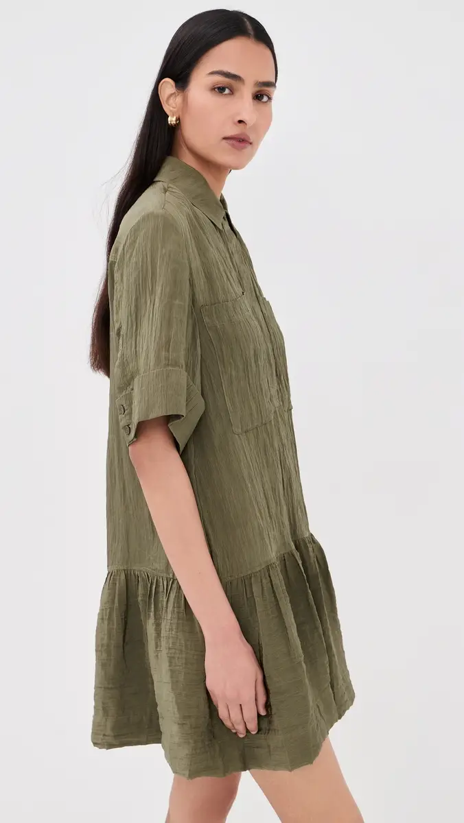 Simkhai Cris Short Sleeve Shirt Dress | Thumbnail 4 Simkhai Cris Short Sleeve Shirt Dress | Thumbnail 4