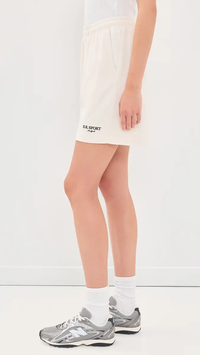 Sporty & Rich SR Sport Embroidered Gym Shorts | Thumbnail 4 Sporty & Rich SR Sport Embroidered Gym Shorts | Thumbnail 4