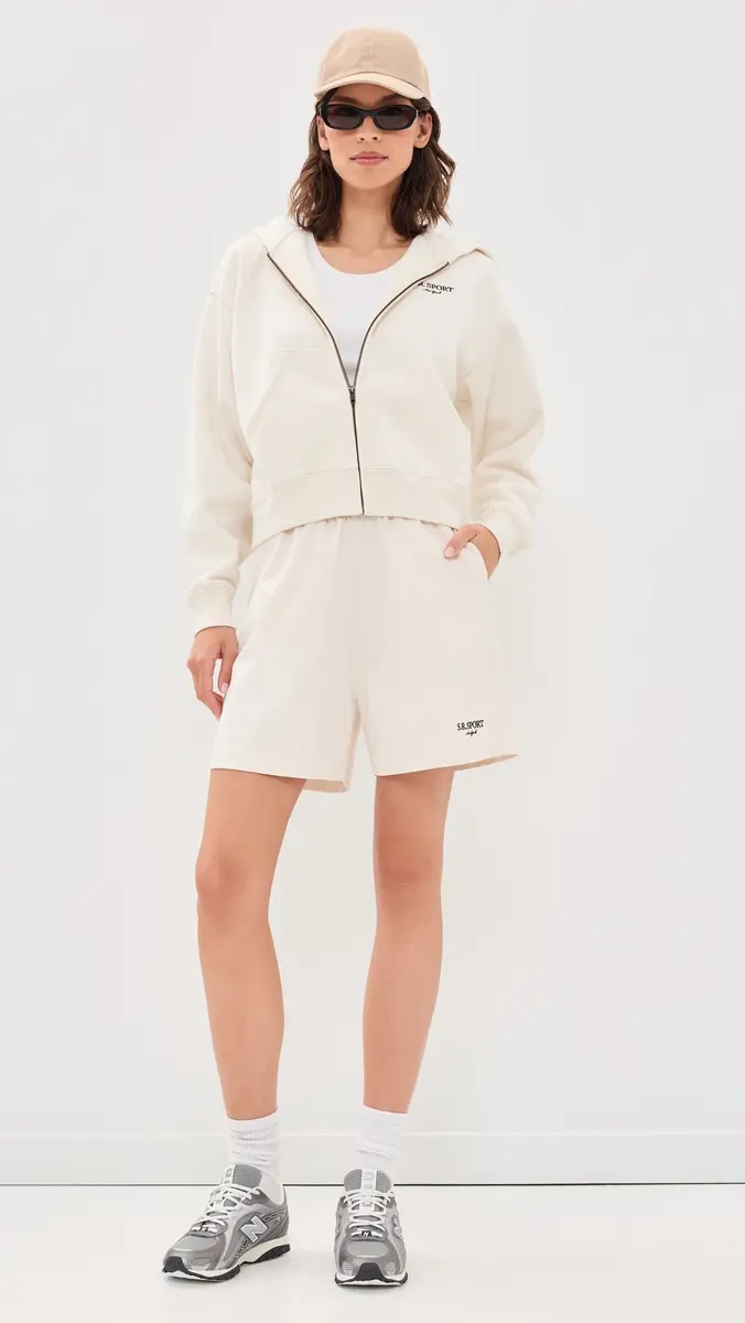 Sporty & Rich SR Sport Embroidered Zip Hoodie | Thumbnail 5