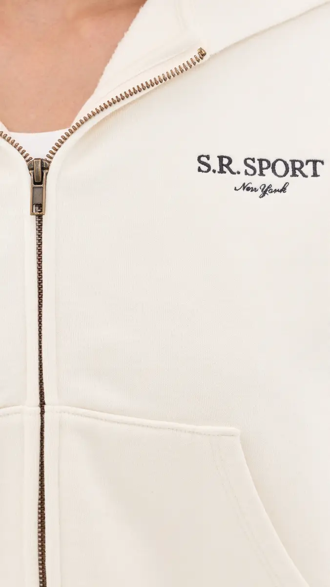 Sporty & Rich SR Sport Embroidered Zip Hoodie | Thumbnail 6