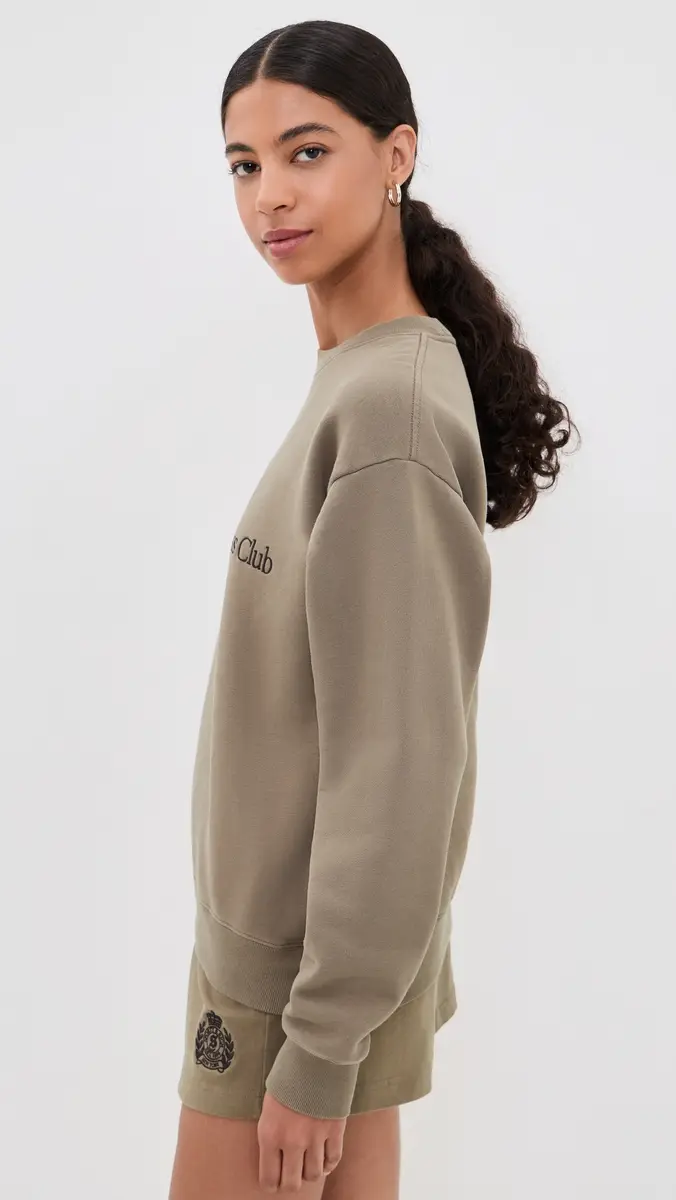 Sporty & Rich H & W Crest Embroidered Crewneck | Thumbnail 5 Sporty & Rich H & W Crest Embroidered Crewneck | Thumbnail 5