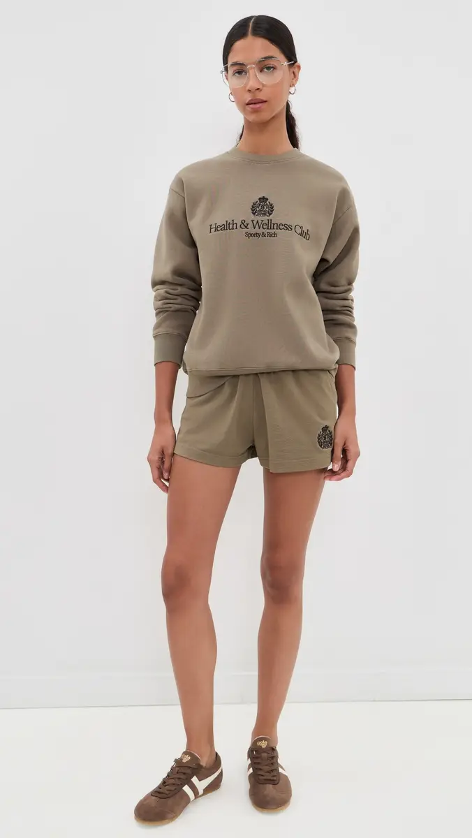 Sporty & Rich NY Crest Embroidered Disco Shorts | Thumbnail 5 Sporty & Rich NY Crest Embroidered Disco Shorts | Thumbnail 5