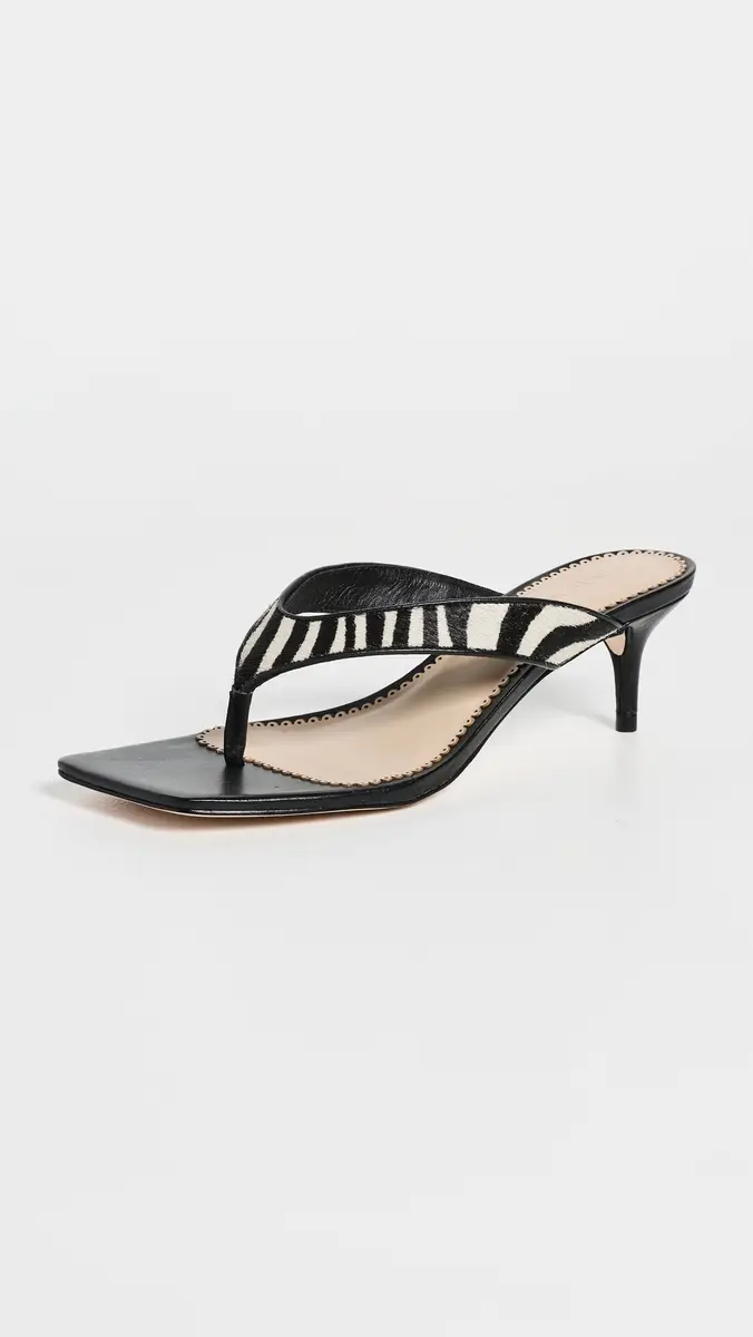 Cinq à Sept Frankie Zebra Haircalf Kitten Heel Sandals | Thumbnail 2 Cinq à Sept Frankie Zebra Haircalf Kitten Heel Sandals | Thumbnail 2