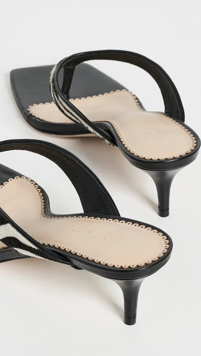Cinq à Sept Frankie Zebra Haircalf Kitten Heel Sandals | Thumbnail 4 Cinq à Sept Frankie Zebra Haircalf Kitten Heel Sandals | Thumbnail 4
