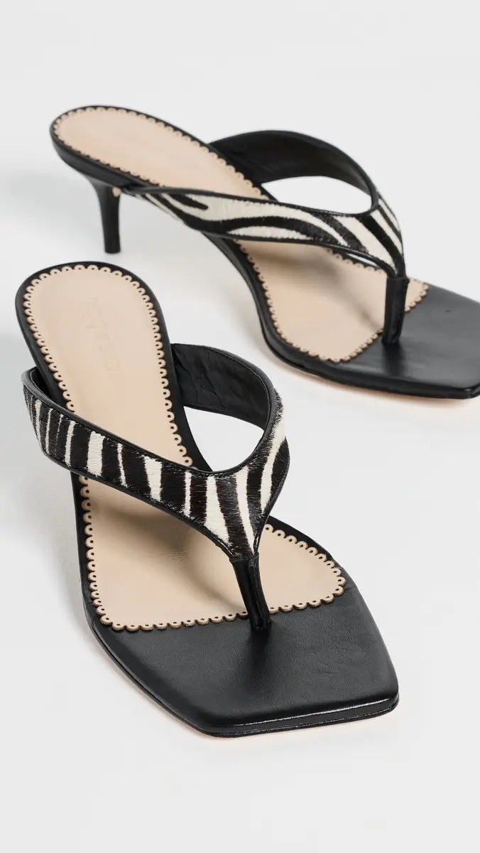 Cinq à Sept Frankie Zebra Haircalf Kitten Heel Sandals | Thumbnail 5 Cinq à Sept Frankie Zebra Haircalf Kitten Heel Sandals | Thumbnail 5