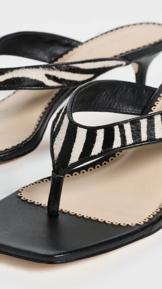 Cinq à Sept Frankie Zebra Haircalf Kitten Heel Sandals | Thumbnail 6 Cinq à Sept Frankie Zebra Haircalf Kitten Heel Sandals | Thumbnail 6