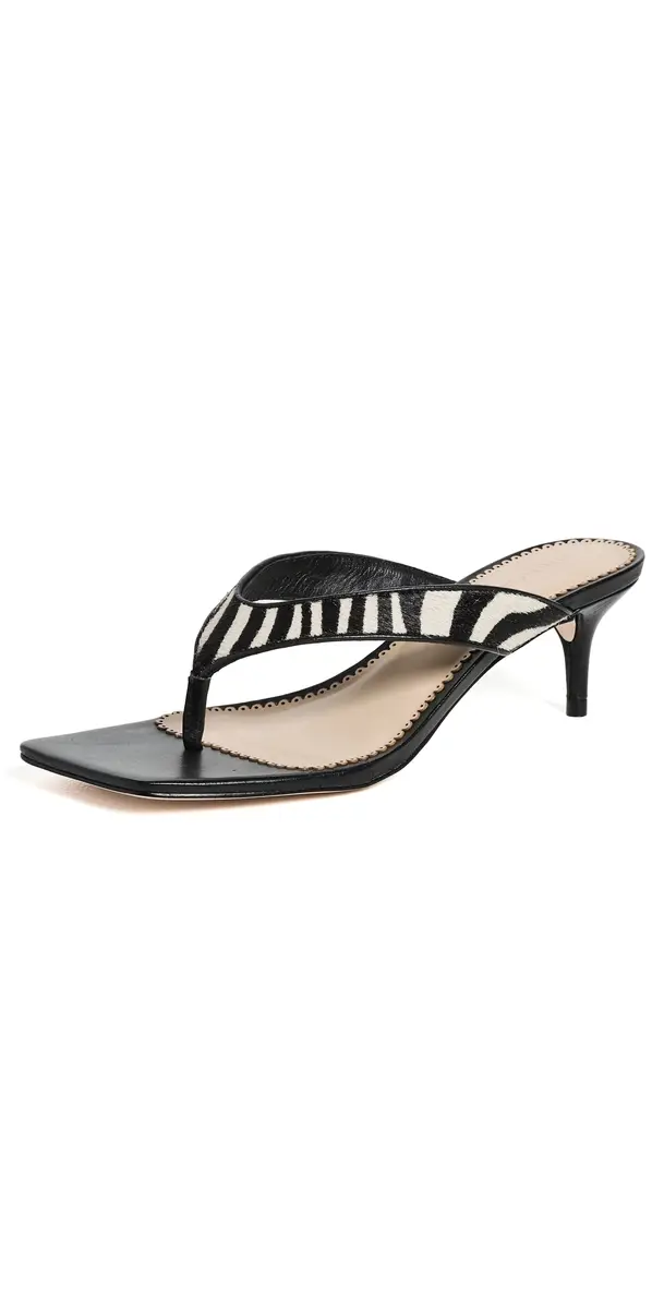 Cinq à Sept Frankie Zebra Haircalf Kitten Heel Sandals Black/Ivory 37 | Image 1 Cinq à Sept Frankie Zebra Haircalf Kitten Heel Sandals Black/Ivory 37 | Image 1