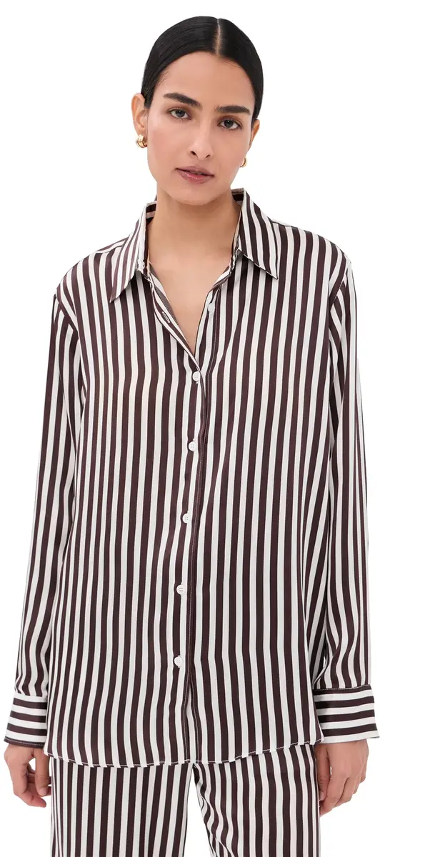 Sprwmn Mara Silk Button Up | Image 1 Sprwmn Mara Silk Button Up | Image 1