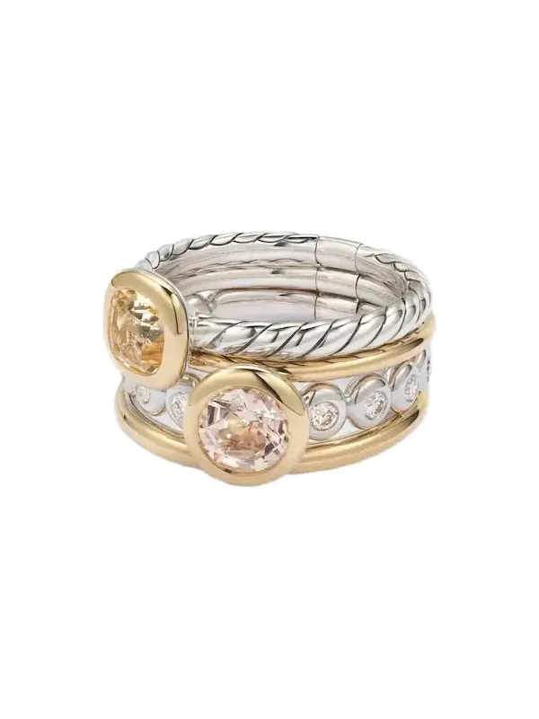 DY Mercer 18kt gold and sterling silver ring with gemstones DY Mercer 18kt gold and sterling silver ring with gemstones