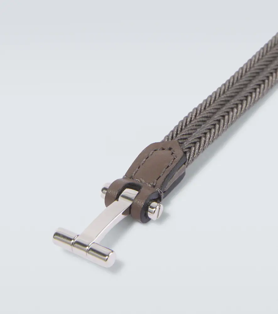 Tom Ford Braided leather-trimmed bracelet | Thumbnail 2 Tom Ford Braided leather-trimmed bracelet | Thumbnail 2