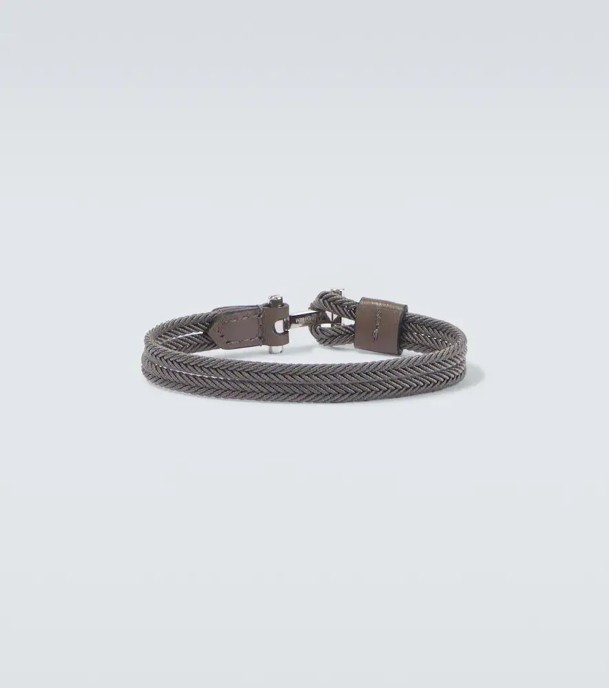 Tom Ford Braided leather-trimmed bracelet | Thumbnail 3 Tom Ford Braided leather-trimmed bracelet | Thumbnail 3