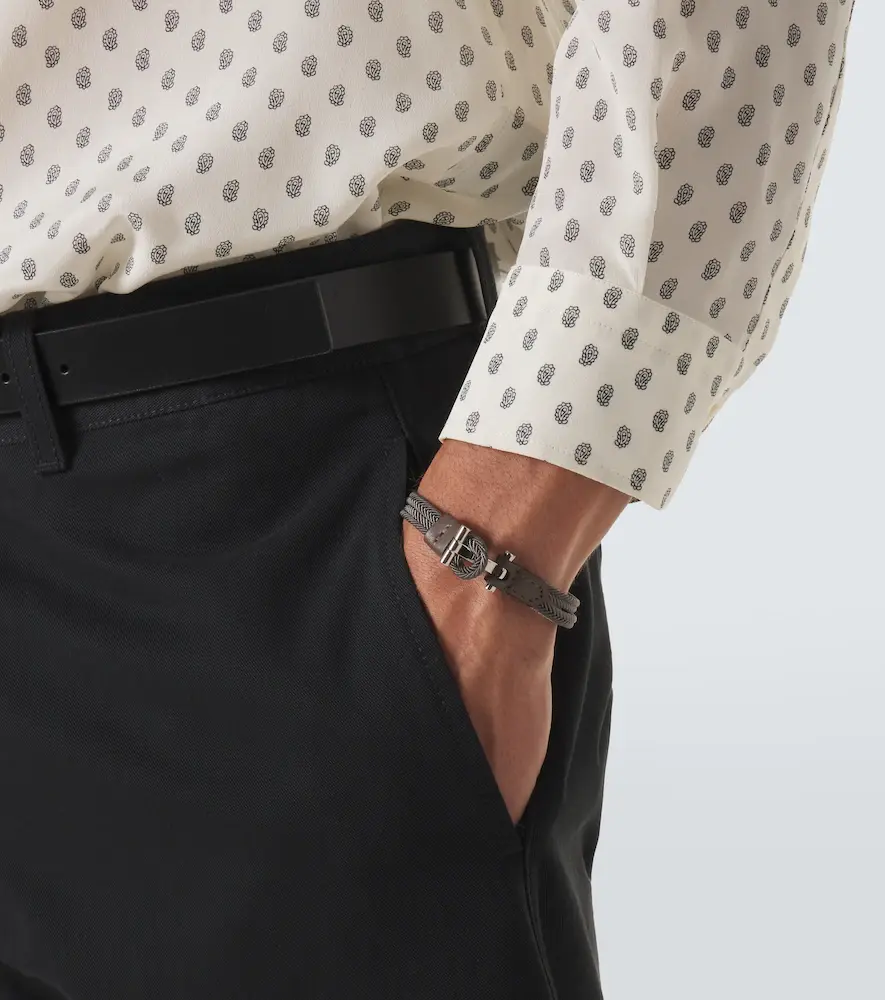 Tom Ford Braided leather-trimmed bracelet | Thumbnail 4 Tom Ford Braided leather-trimmed bracelet | Thumbnail 4