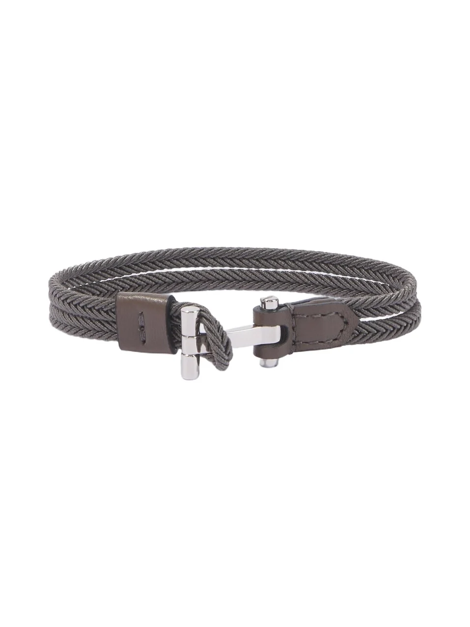 Braided leather-trimmed bracelet Braided leather-trimmed bracelet