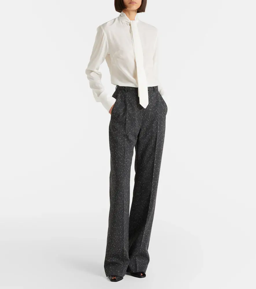 Alexander McQueen Pinstripe wool tweed straight pants | Thumbnail 2 Alexander McQueen Pinstripe wool tweed straight pants | Thumbnail 2
