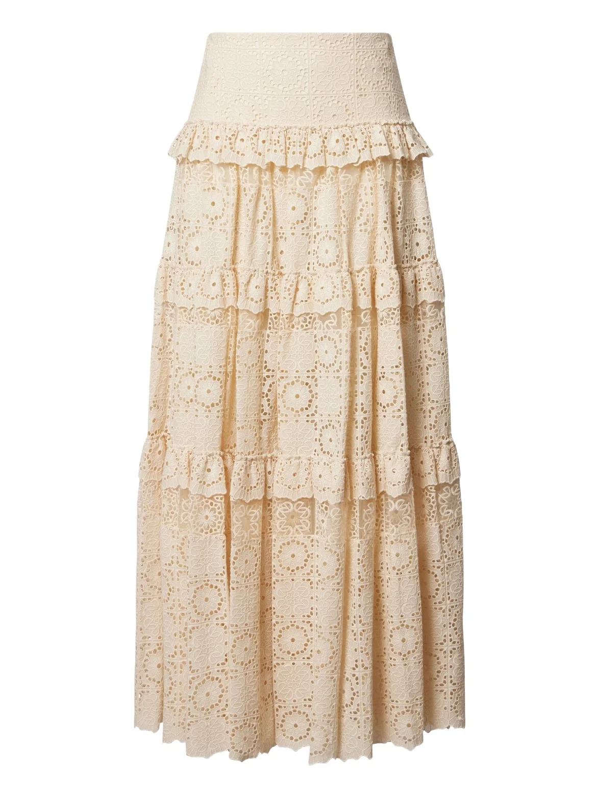 Guipure lace cotton and silk-blend maxi skirt Guipure lace cotton and silk-blend maxi skirt