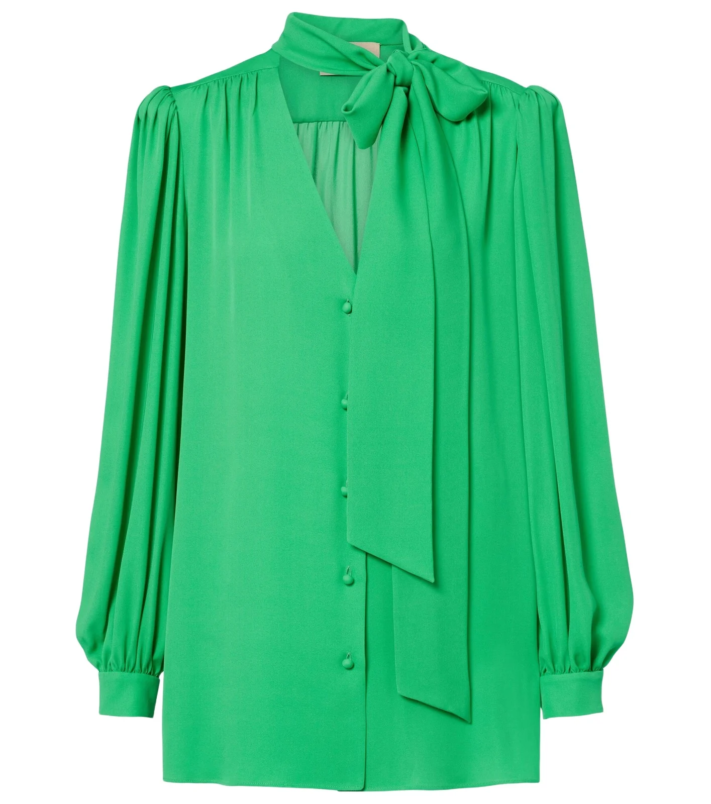 Tie-neck silk georgette blouse Tie-neck silk georgette blouse