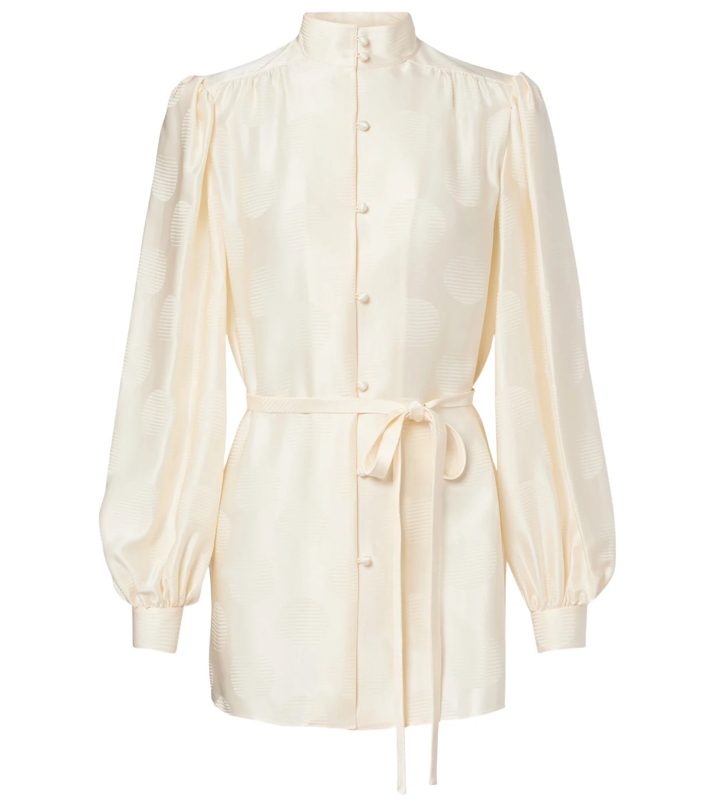 Belted silk jacquard shirt Belted silk jacquard shirt
