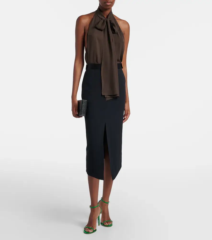 Tom Ford Tie-neck silk georgette top | Thumbnail 2