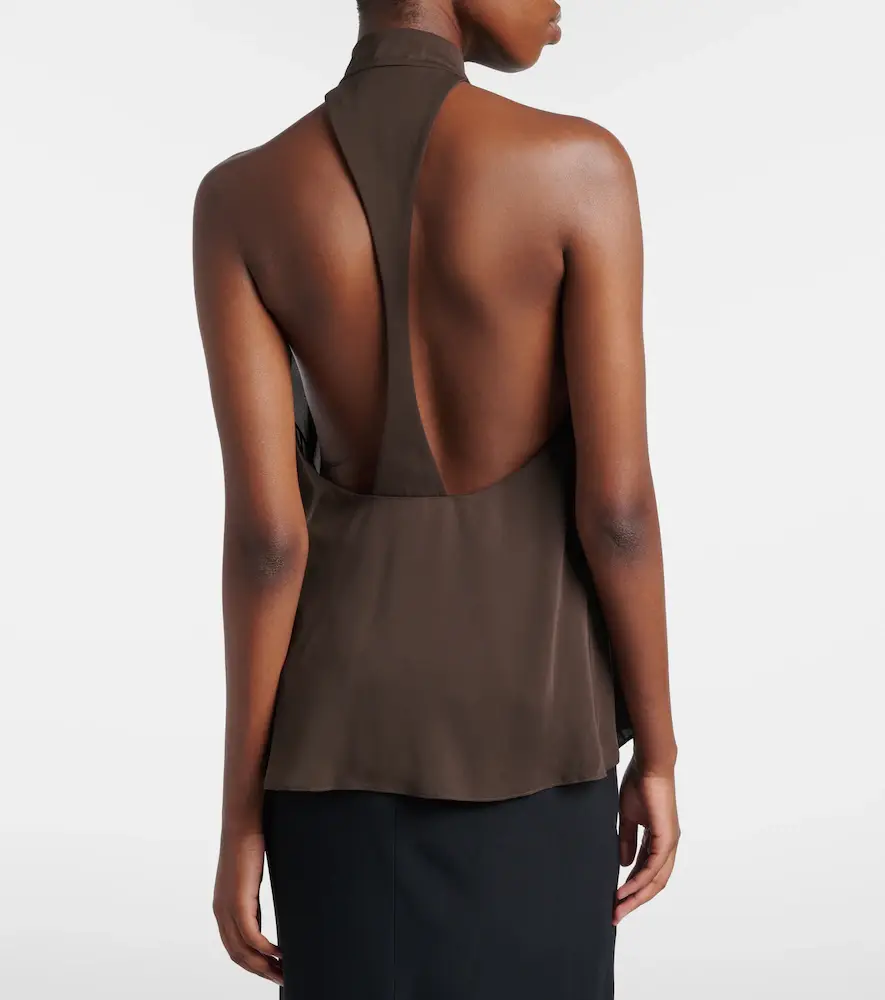 Tom Ford Tie-neck silk georgette top | Thumbnail 4