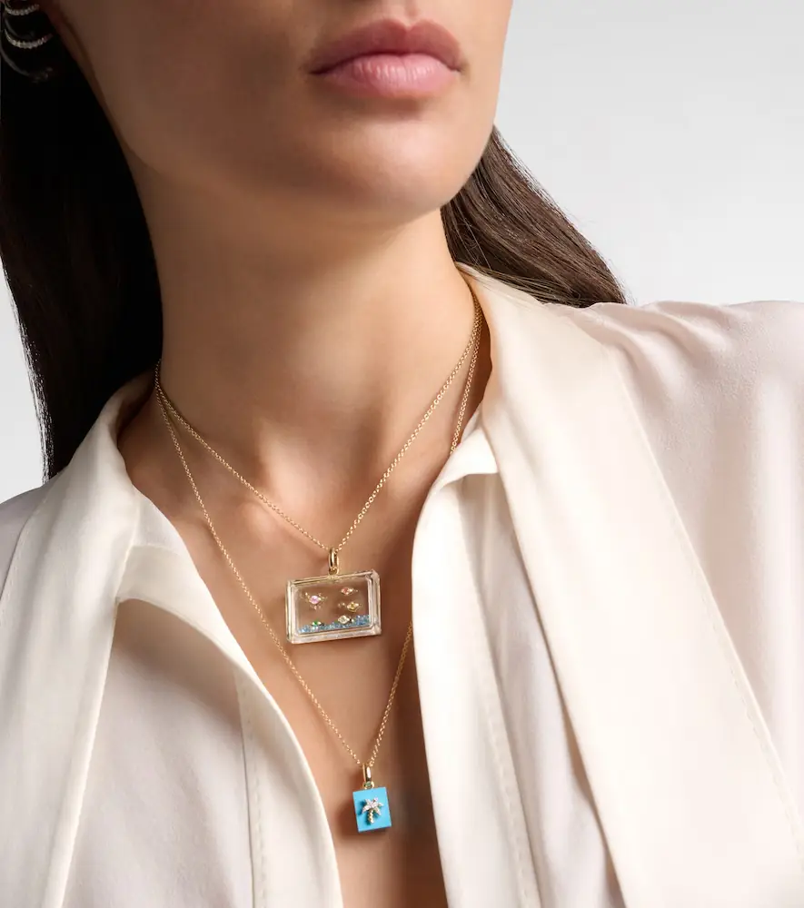 Yvonne Léon L'Acquarium 9kt gold pendant necklace with gemstones | Thumbnail 2 Yvonne Léon L'Acquarium 9kt gold pendant necklace with gemstones | Thumbnail 2