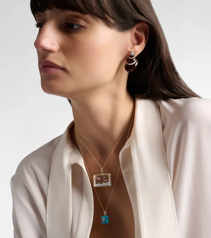 Yvonne Léon L'Acquarium 9kt gold pendant necklace with gemstones | Thumbnail 3 Yvonne Léon L'Acquarium 9kt gold pendant necklace with gemstones | Thumbnail 3
