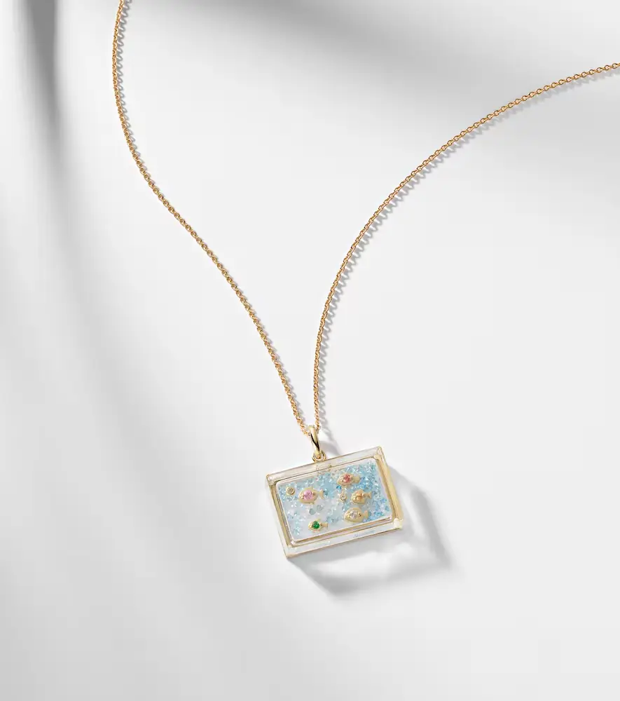 Yvonne Léon L'Acquarium 9kt gold pendant necklace with gemstones | Thumbnail 6 Yvonne Léon L'Acquarium 9kt gold pendant necklace with gemstones | Thumbnail 6