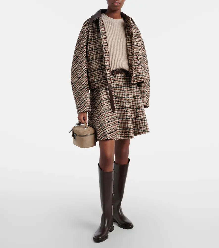 Brunello Cucinelli Checked wool and alpaca-blend jacket | Thumbnail 2 Brunello Cucinelli Checked wool and alpaca-blend jacket | Thumbnail 2