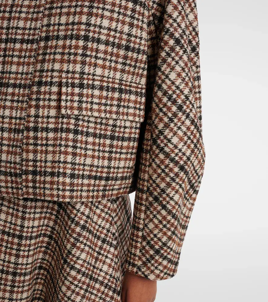 Brunello Cucinelli Checked wool and alpaca-blend jacket | Thumbnail 6 Brunello Cucinelli Checked wool and alpaca-blend jacket | Thumbnail 6