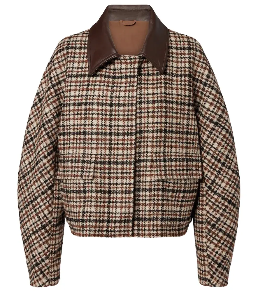 Brunello Cucinelli Checked wool and alpaca-blend jacket | Image 1 Brunello Cucinelli Checked wool and alpaca-blend jacket | Image 1