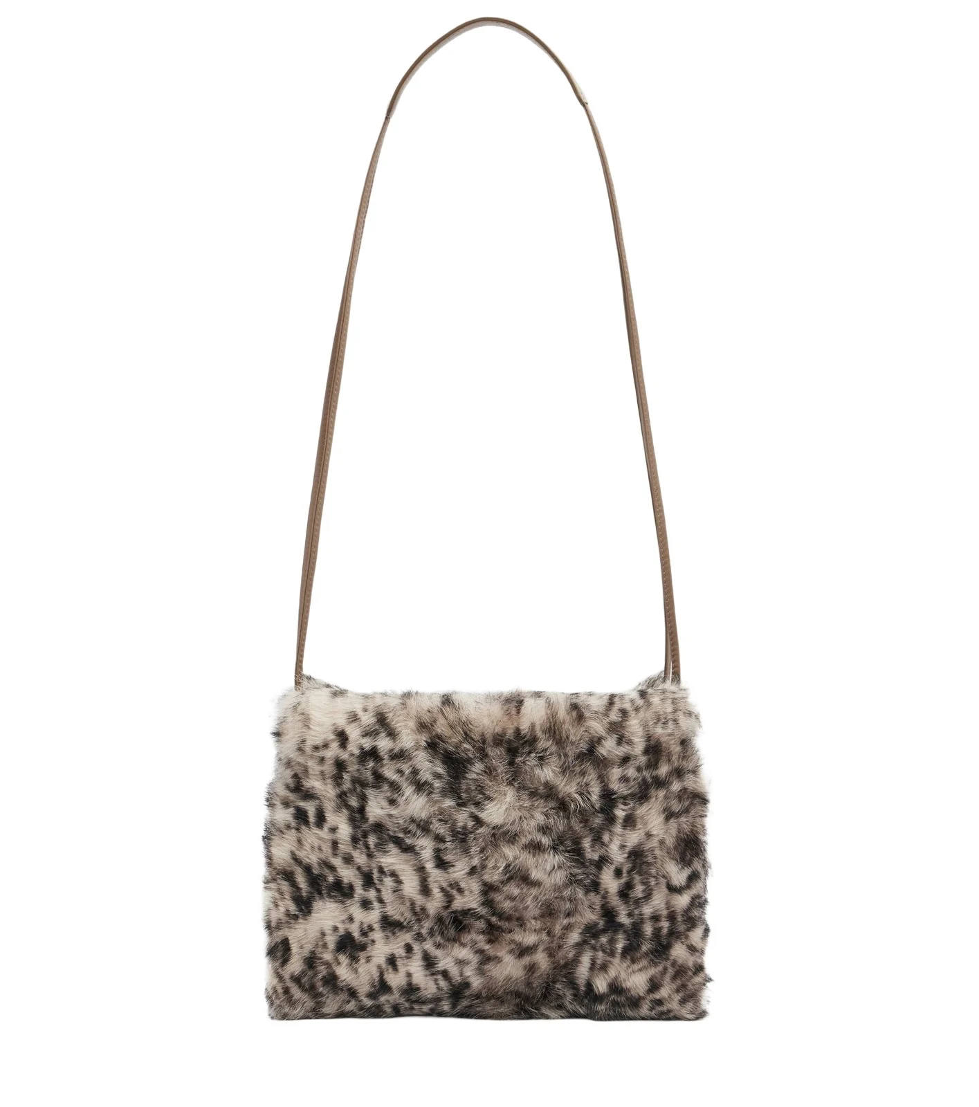 Brunello Cucinelli Mellow Small lynx-print shearling shoulder bag