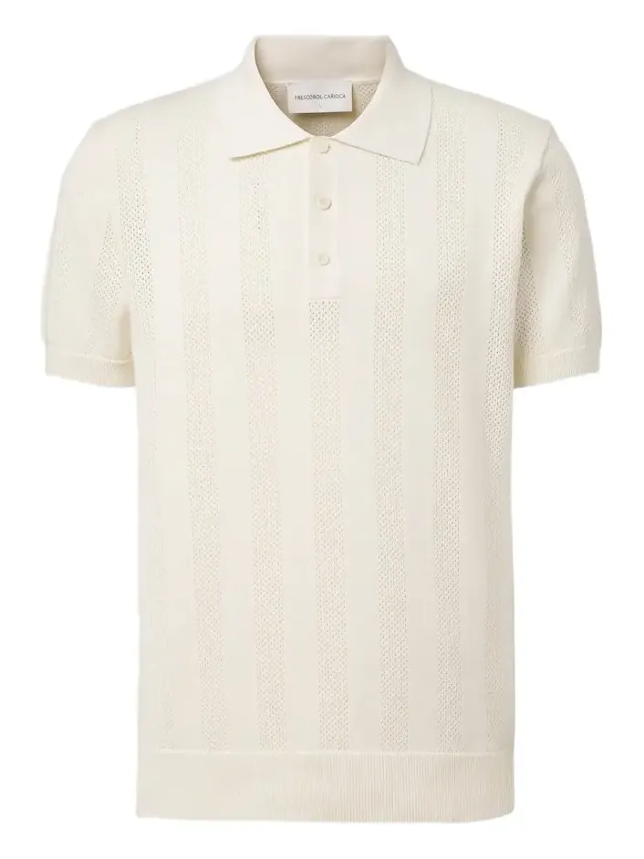 Vidal striped cotton jacquard polo shirt Vidal striped cotton jacquard polo shirt