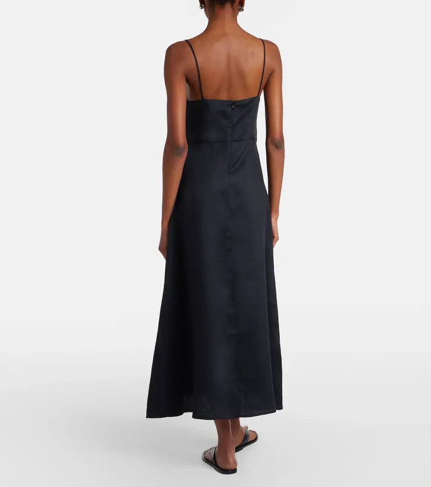 ASCENO Ida linen midi dress | Thumbnail 4