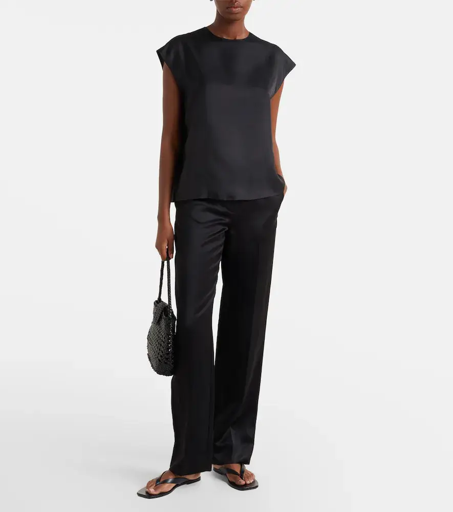 ASCENO Dasha silk twill top | Thumbnail 2